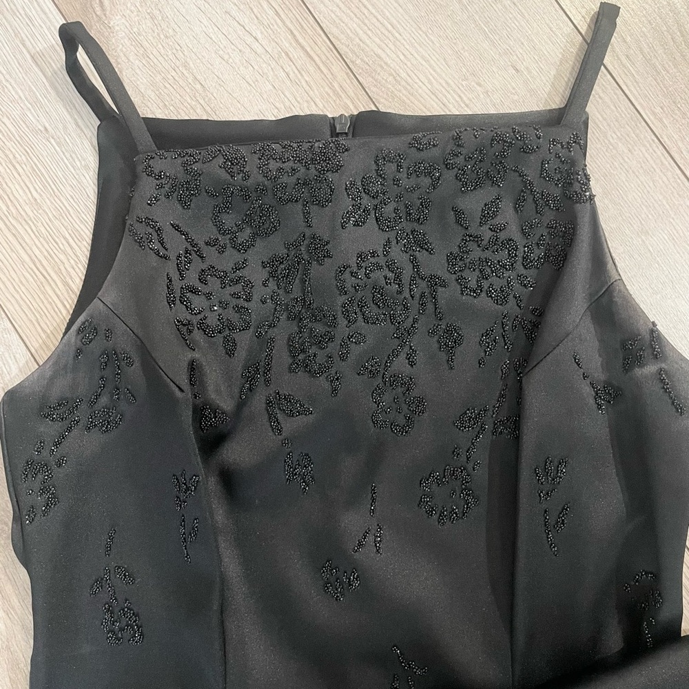 Vintage Y2K CDC perfect black midi dress with beaded embroidery size 2 - Picture 3 of 6